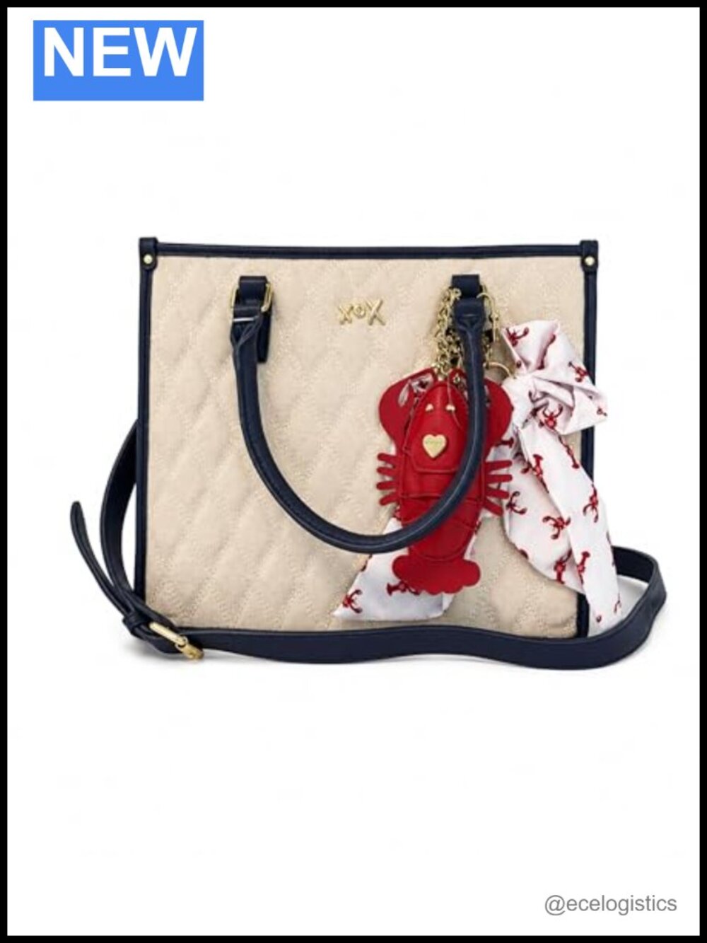 Quilted Canvas Satchel with Handles & Crossbody Strap